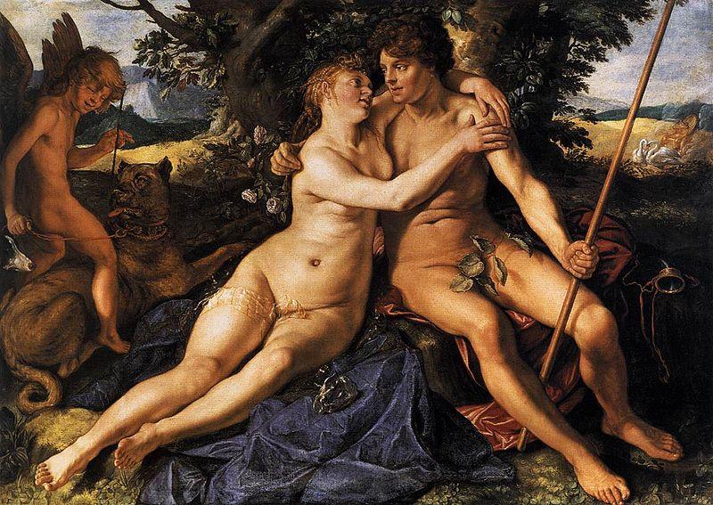 Hendrick Goltzius Venus and Adonis. France oil painting art